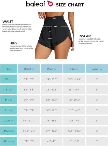 Vista 6 de baleaf Pantalones cortos de entrenamiento de 3 pulgadas para mujer, de cintura alta, atléticos, con forro, ligeros, de secado rápido A-Negro