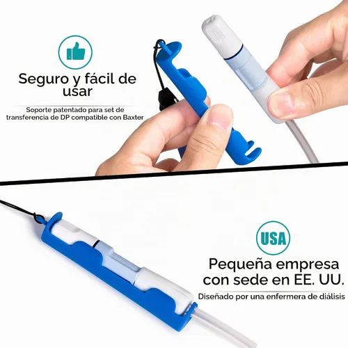Vista 4 de Soporte patentado de transferencia de diálisis peritoneal para Baxter, accesorios para cinturón de soporte de catéter PD Azul