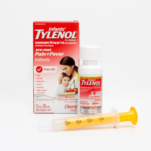 Vista 7 de Medicina líquida en suspensión oral Tylenol para bebés con acetaminofeno, reductor de fiebre y analgésico para dolores y dolores menores, dolor