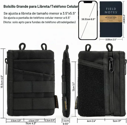 Vista 4 de VIPERADE VE16 - Bolsa EDC para hombre, organizador de bolsillo multiherramienta para equipos EDC