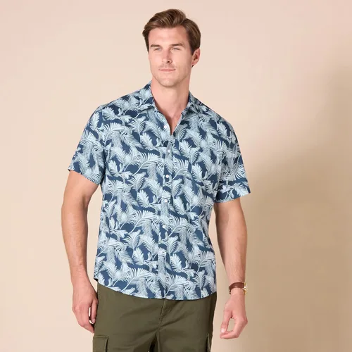 Vista 6 de Tienda Essentials Camisa estampada de manga corta ajustada para hombre