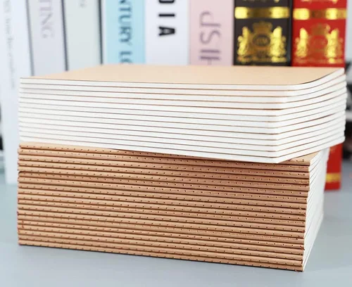 Vista 5 de Paquete de 24 cuadernos de papel kraft para viajeros, estudiantes y oficina, cuaderno de escritura con papel grueso, 60 páginas, 30 hojas, 8.3 x 5.5