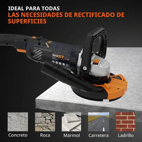 Vista 3 de MAXXT - Molinillo de hormigón de 1500 W, juego de amoladora angular de 5 pulgadas, 1000-8500 RPM, 7 ajustes de velocidad, lijadora de hormigón