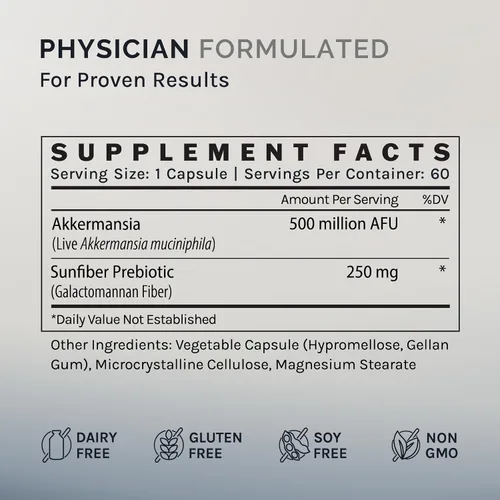 Vista 5 de InfiniWell Probiótico Akkermansia para la salud digestiva, apoya la longevidad saludable, la inmunidad y un microbioma intestinal equilibrado