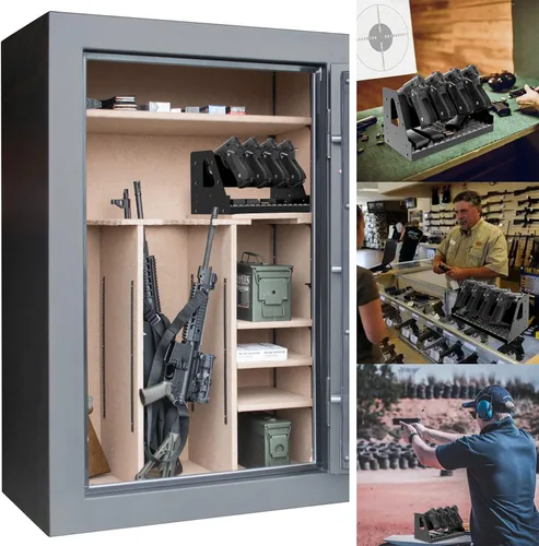 Vista 7 de UNITEDPOWER - Estante de metal para pistolas, soporte para armas de mano para almacenamiento en gabinete de armas, organizador seguro