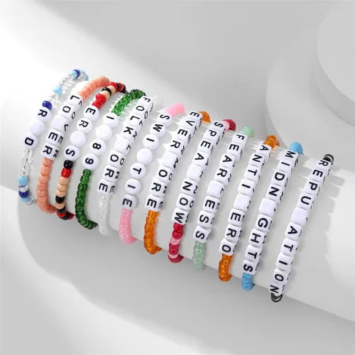 Vista 2 de AIMADE Taylor Album Inspired - Juego de pulseras bohemias en capas, pulseras de amistad, regalos de joyería para mujeres y niñas