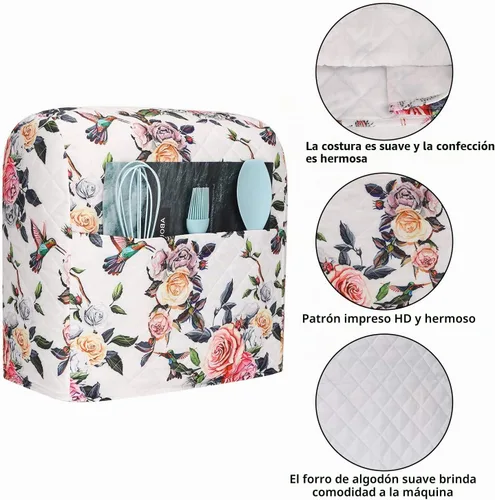 Vista 3 de KitchenAid - Funda para batidora con bolsillos, se adapta a mezcladores KitchenAid de 5 a 8 cuartos de galón 1 estampado de rosas