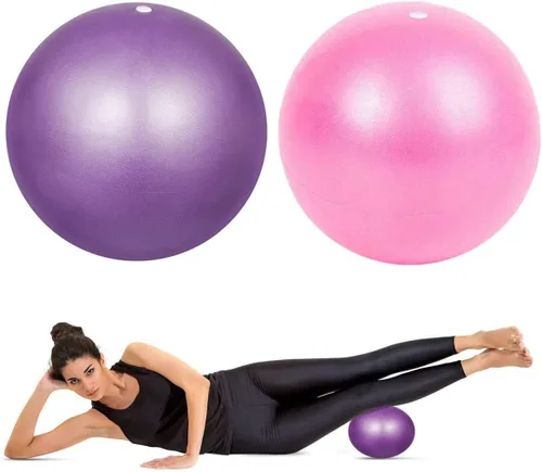 Vista 2 de Pelota de pilates pequeña de 9 pulgadas con pipeta inflable para estabilidad, barra de pilates, yoga, entrenamiento central y terapia física