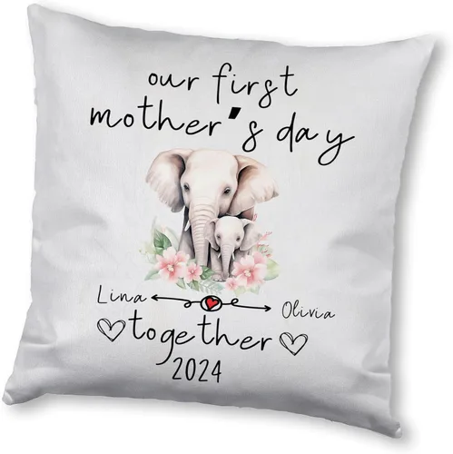Vista 8 de Mother's Day Elephant, Personalised Pillow Case Decor for Home, Present for Mom, Grandmother, for Her