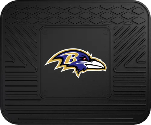 Vista 6 de FANMATS NFL Baltimore Ravens tapete de vinilo para auto, Juego de 2 alfombrillas para coche de vinilo, Negro
