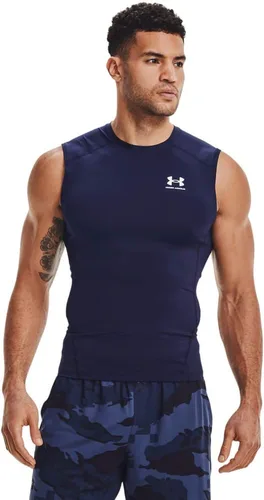 Vista 33 de Under Armour - Camiseta de compresión HeatGear sin mangas para hombre Negro (001)/Blanco