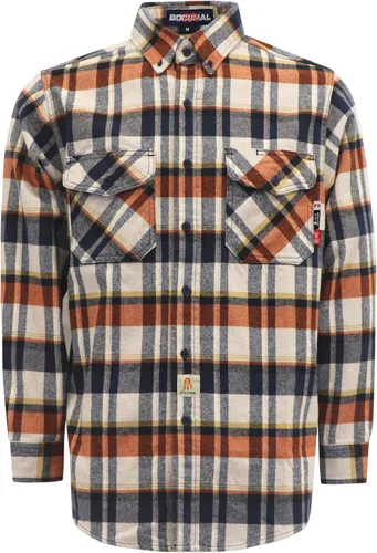 Vista 14 de BOCOMAL Camisas con capucha FR, camisas de franela a cuadros, con botones, resistentes al fuego, camisas de franela resistentes a la llama, chaqueta