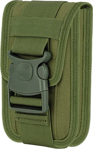 Vista 12 de Cinturón táctico Molle de doble capacidad para la cintura, funda de nailon para teléfono con ranuras para tarjetas para iPhone 13 Pro