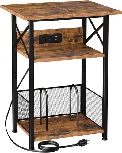 Vista 11 de AMHANCIBLE HETCD01BK-1 - Soporte para tocadiscos con estación de carga, soporte para tocadiscos con armario de almacenamiento, mesa auxiliar de 3