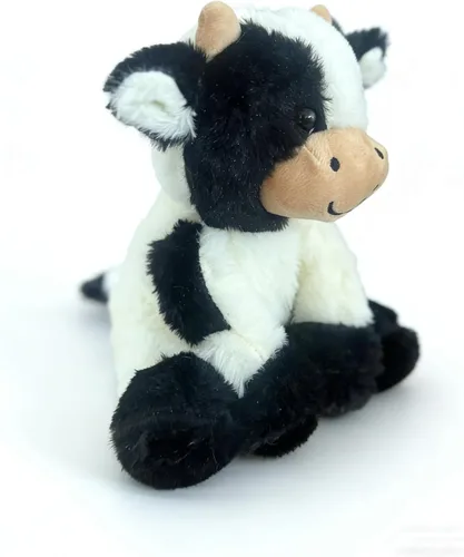 Vista 6 de YUKOUQIAN Peluche de vaca de 11.8 pulgadas para niñas y niños de Navidad (vaca sentada de 11.8 pulgadas)