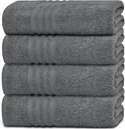 Vista 28 de Toallas de mano blancas clásicas para baño [paquete de 12] Toallas de mano de algodón a granel para gimnasio, cocina y spa, 16x27 pulgadas, toallas