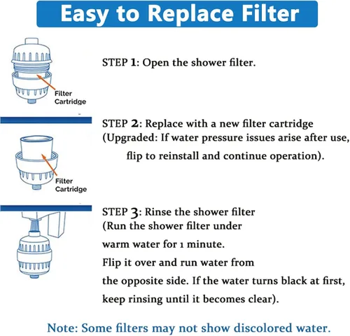 Vista 7 de Cartucho de repuesto para filtro de ducha de 25 etapas, 1 paquete de cartuchos universales para agua dura, elimina cloro, metales pesados, hierro