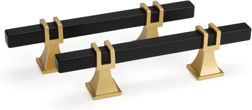 Vista 24 de Goldenwarm Paquete de 5 tiradores de gabinete negros de 3 pulgadas de aleación de zinc negro mate para gabinete, manijas de tocador, cajones