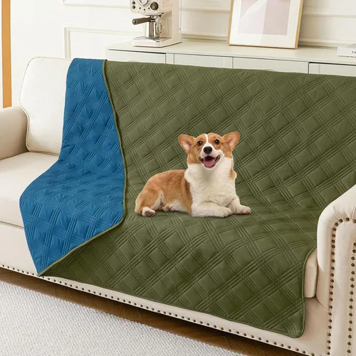 Vista 14 de hyha - Manta impermeable para cama de perro, mantas suaves para mascotas, funda impermeable para sofá para perros, fundas reversibles lavables