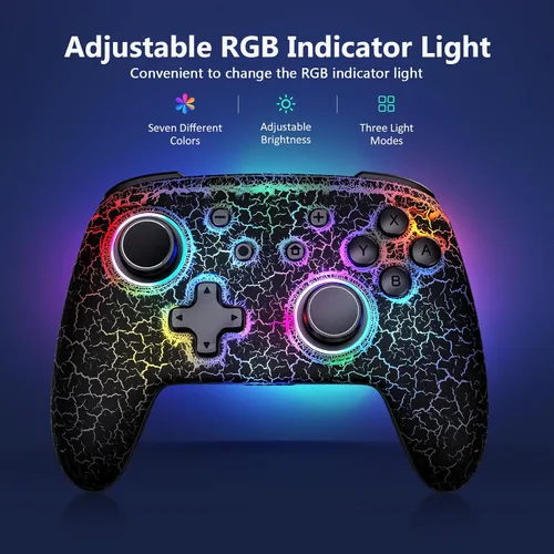 Vista 4 de NexiGo Hall Effect Controller (No Drift, No Deadzone) with Hall Sensing Joystick for SwitchSwitch LiteOLED, Wireless Bluetooth Controller with