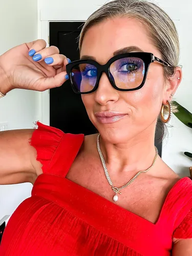 Vista 2 de DIFF Gafas Bella XS EXTRA SMALL FRAMES Designer Square Computer Blue Light Block Gafas para mujer con cara pequeña estrecha