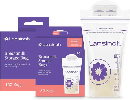 Vista 9 de Lansinoh Bolsas de almacenamiento de leche materna, 1 paquete de 50 unidades.