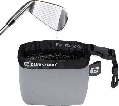 Vista 13 de Club Scrub Bolsa de limpieza para palos de golf y pelotas de golf, forro impermeable con tecnología de cara limpia, clip desmontable, lavable a