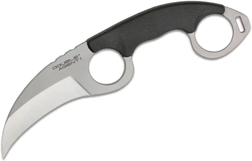 Vista 2 de COLD STEEL Double Agent Durable Lightweight Japanese AUS8A Steel Karambit Shape 3" Fixed Blade Tactical Outdoor Hunting Knife, Kray-Ex Handle