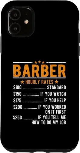 Vista 5 de Funda para iPhone 15 Barber tarifas por hora