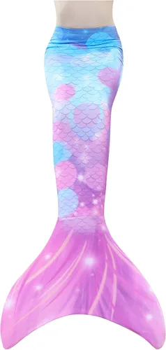 Vista 3 de Traje de baño de cola de sirena para niñas, traje de baño de princesa bikini para niños, niñas (sin monoaleta)