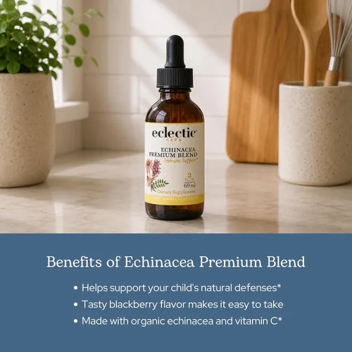 Vista 4 de Eclectic Herb - Echinacea Premium Blend Kids Apoyo inmunológico Sin OMG, sin gluten (2 fl oz 2.0 fl oz)