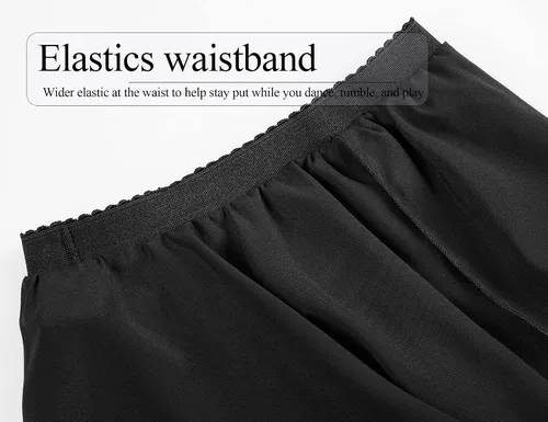 Vista 4 de Falda de Danza de Ballet para Niñas de 3 a 12 Años, Brillante, de PonerseEnvolvente, Ropa de Danza de Gasa, Rosa, Negro, Blanco, Morado