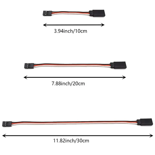 Vista 2 de SDTC Tech Cable de extensión servo macho a hembra de 3 pines para piezas de control remoto RC JR Futaba (3 tamaños)