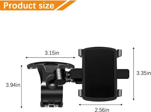 Vista 2 de Soporte de teléfono para automóvil, rotación de 1400 grados, soporte de clip para teléfono celular, multifuncional para interior de automóvil