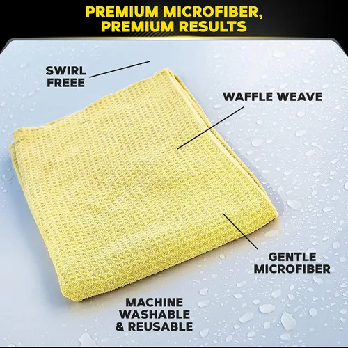 Vista 3 de Meguiar's Toalla de secado de microfibra con imán de agua, toalla de microfibra de primera calidad para lavado de autos que es súper afelpada