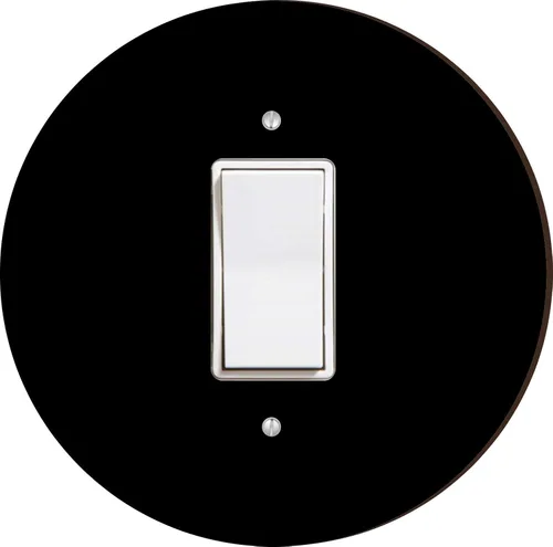 Vista 8 de Island Gifting - Diseño negro - Cubierta redonda para placa de interruptor de luz - Palanca doble