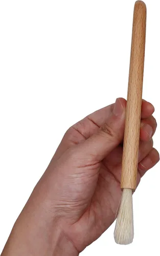 Vista 4 de Exceliy - Juego de 2 pinceles de pastelería con mango de madera y cerdas