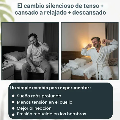 Vista 3 de Almohada cervical ergonómica para dormir – Almohada cervical de espuma viscoelástica refrescante para personas que duermen de lado y de espalda