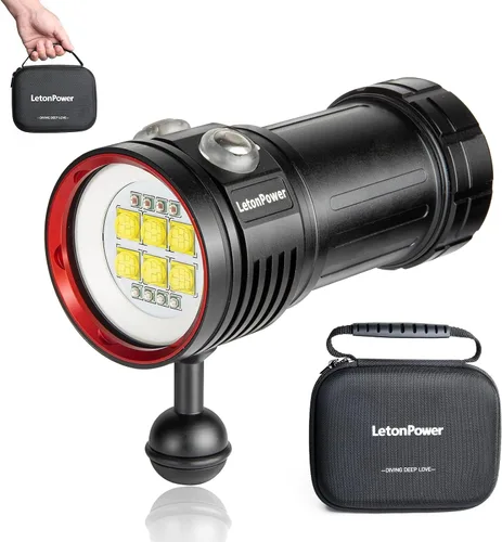 Vista 10 de B15 Luz de Buceo Subacuática 8000 Lúmenes Luces de Vídeo Subacuáticas 80m Luz de Buceo para Deportes Bajo el Agua, Filmación Submarina y Fotografía