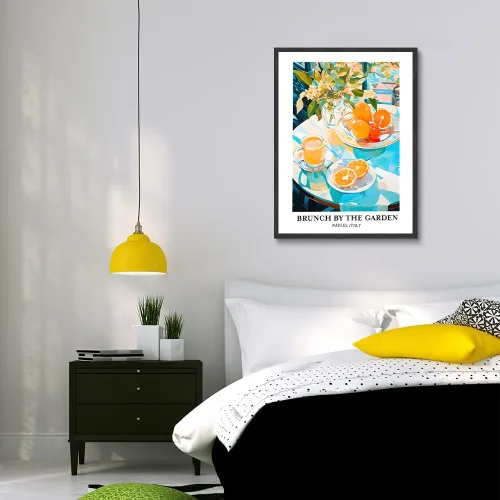 Vista 5 de LAYWHQ - Arte de pared de naranjas vibrantes, frutas y cítricos, pinturas de acuarela, pósteres de Italia, jardín, brunch, ccreativo, decoración