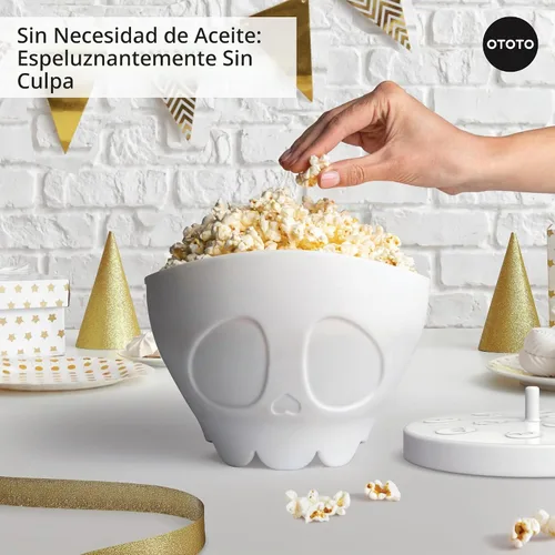 Vista 3 de OTOTO Nuevo Scary Poppings Palomitero para Microondas - Palomitero Gótico para Microondas, Palomitas de Silicona para Microondas, Cuencos Plegables