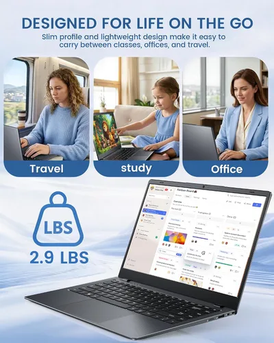 Vista 11 de Laptop de 14 pulgadas 12 GB de RAM, SSD de 128 GB, Pentium Gold Gris espacial