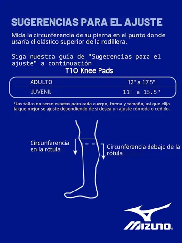 Vista 4 de Rodillera talla única color negro Mizuno Youth T10 Plus