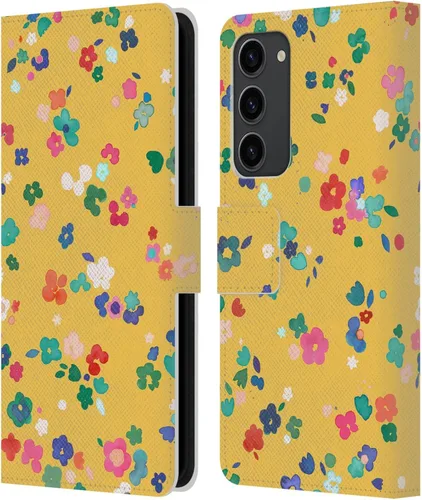 Vista 210 de Head Case Designs Officially Licensed Ninola Ditsy Flowers Yellow Nature Bold Leather Wallet Case Compatible with Samsung Galaxy A07 4G