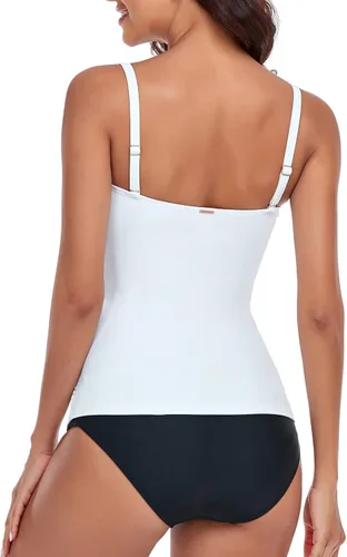 Vista 4 de RELLECIGA Top tankini fruncido para mujer