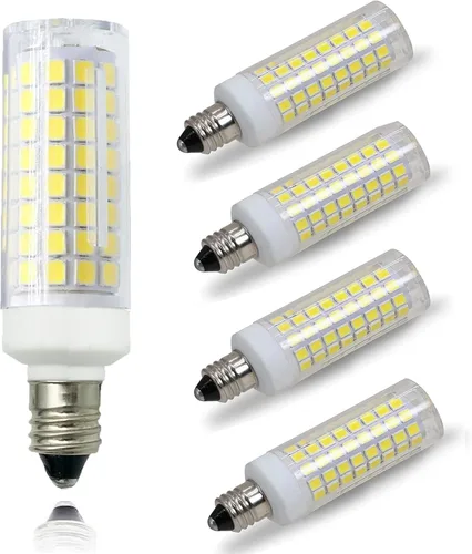 Vista 10 de Bombilla LED E11 7W regulable Mini Candelabro Base 75W Halógeno Equivalente, T3/T4 JD Bombilla LED Maíz para Candelabros de Interior Gabinete Blanco