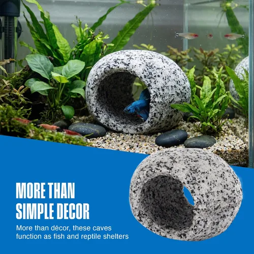 Vista 6 de Penn-Plax Deco-Replicas - Adorno de granito para acuario y escondite – Aspecto realista de piedra – Seguro para tanques de agua dulce y agua salada