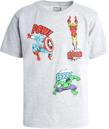 Vista 4 de Marvel Avengers Black Panther Captain America Iron Man Hulk Hulk Hulk Paquete de 4 camisetas de manga corta