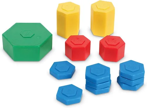 Vista 2 de Learning Resources Customary SAFE-T Juego de pesas, 13 piezas, incluyendo pesas de 1 oz, 2 oz, 8 oz y 1 libra