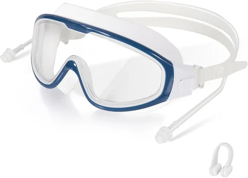 Vista 12 de Gafas de natación, visión amplia, visión clara, gafas de natación para adultos, protección UV antivaho, sin fugas, gafas de piscina